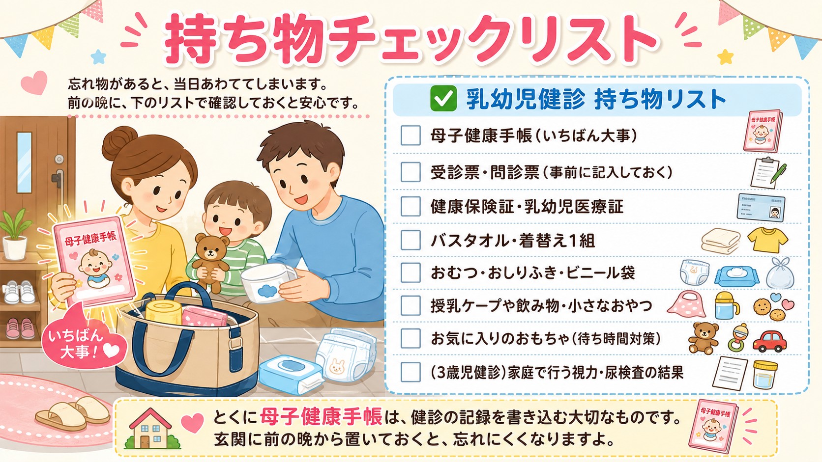 持ち物チェックリストの図解