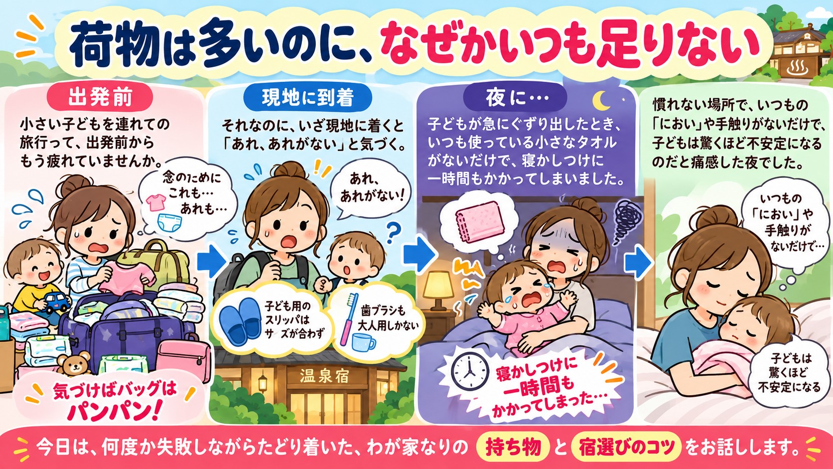 荷物は多いのに、なぜかいつも足りないの図解