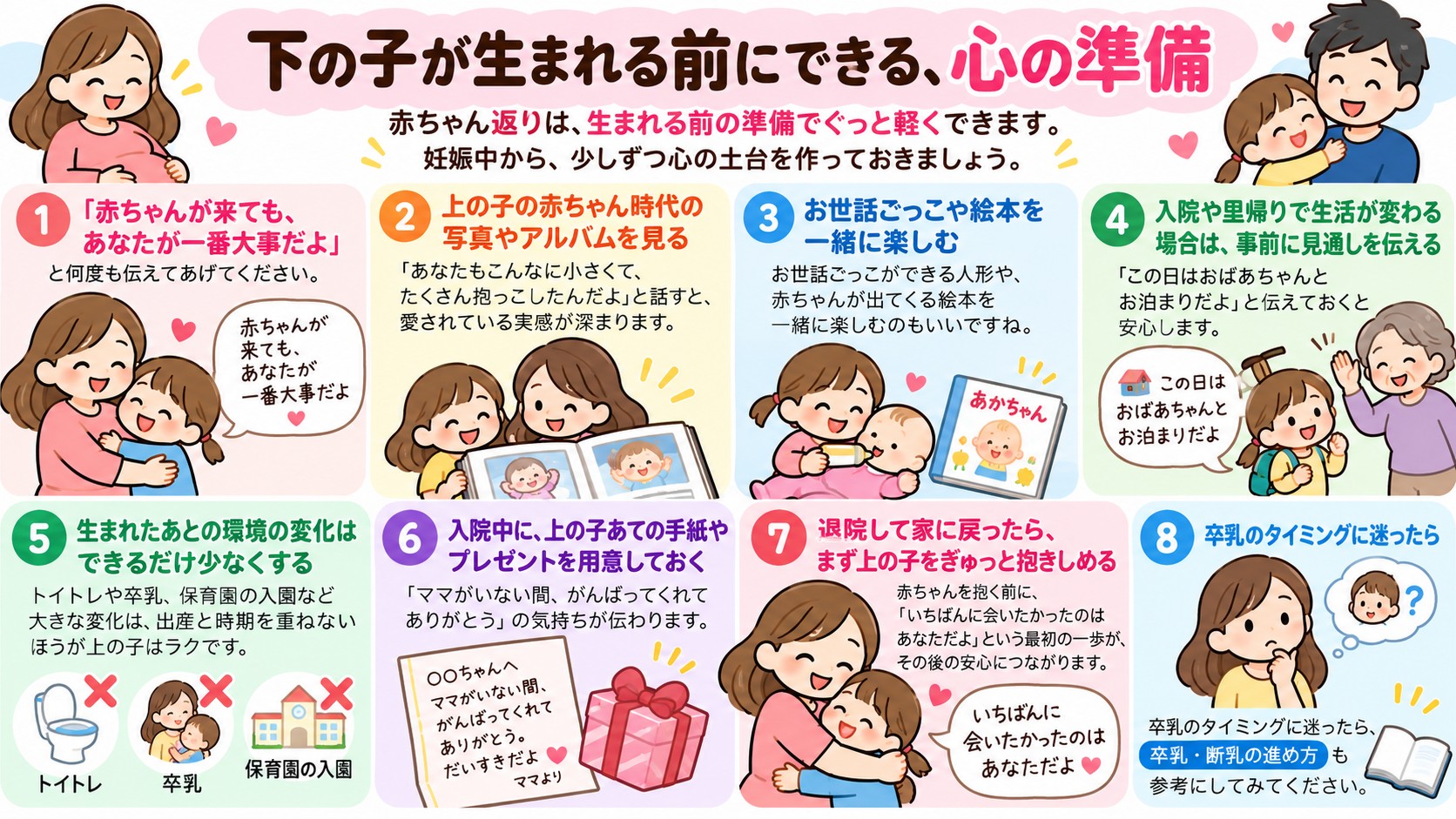 下の子が生まれる前にできる、心の準備の図解