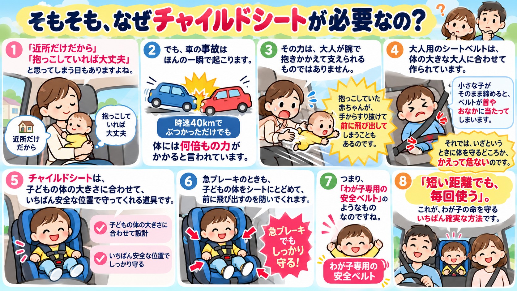 そもそも、なぜチャイルドシートが必要なの?の図解