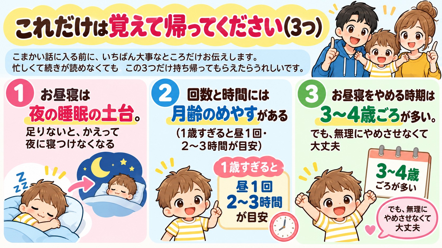これだけは覚えて帰ってください(3つ)の図解